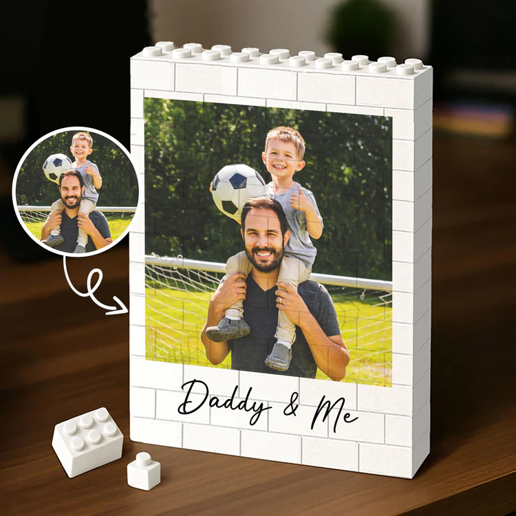 Custom Photo Daddy And Me Building Brick Blocks Gift For Family TH10 169945
