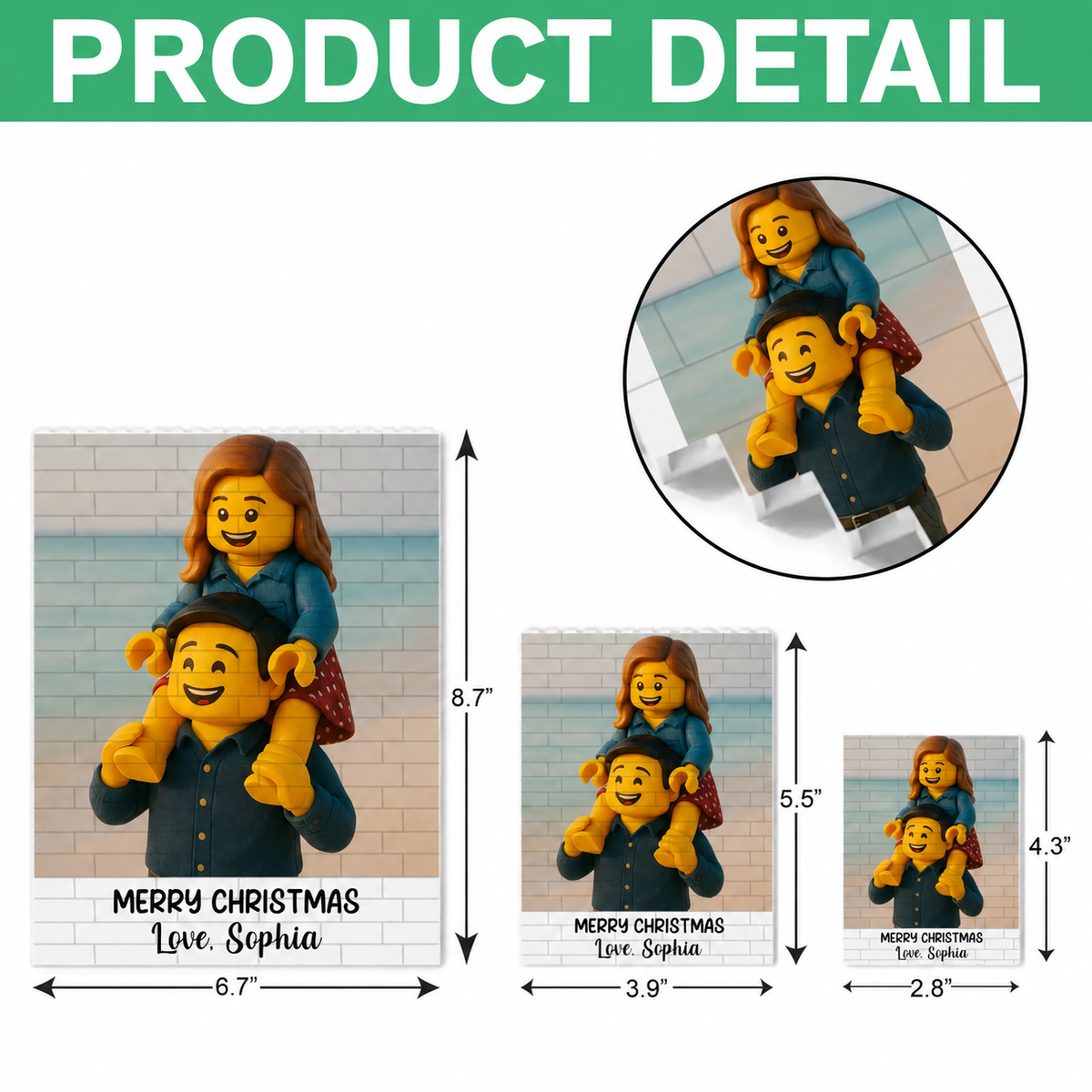 Custom Lego Family Photo Merry Christmas Building Brick Blocks Gift LM32 670211