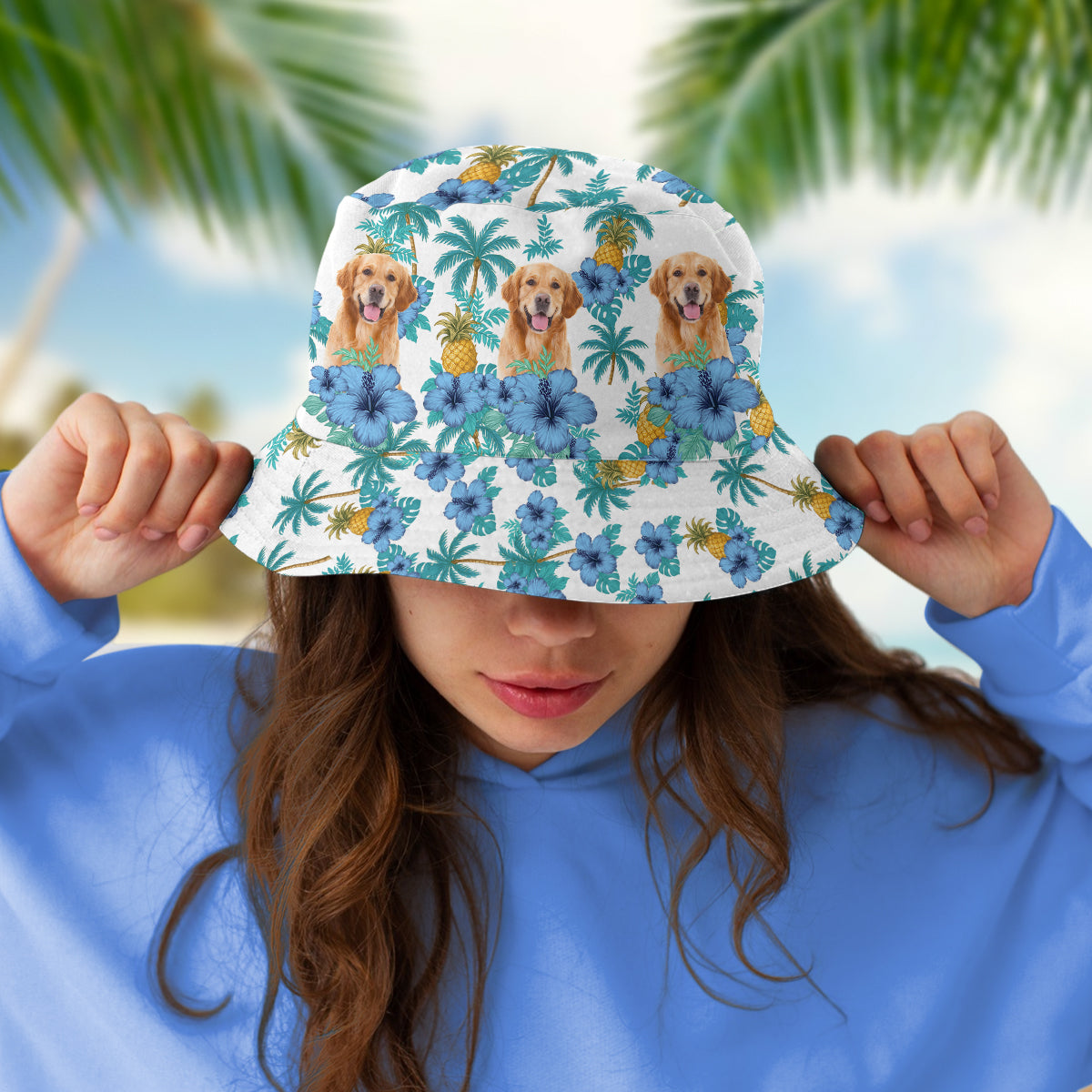 Custom Pet Photo Tropical Vibe Family Bucket Hat HA75 892596