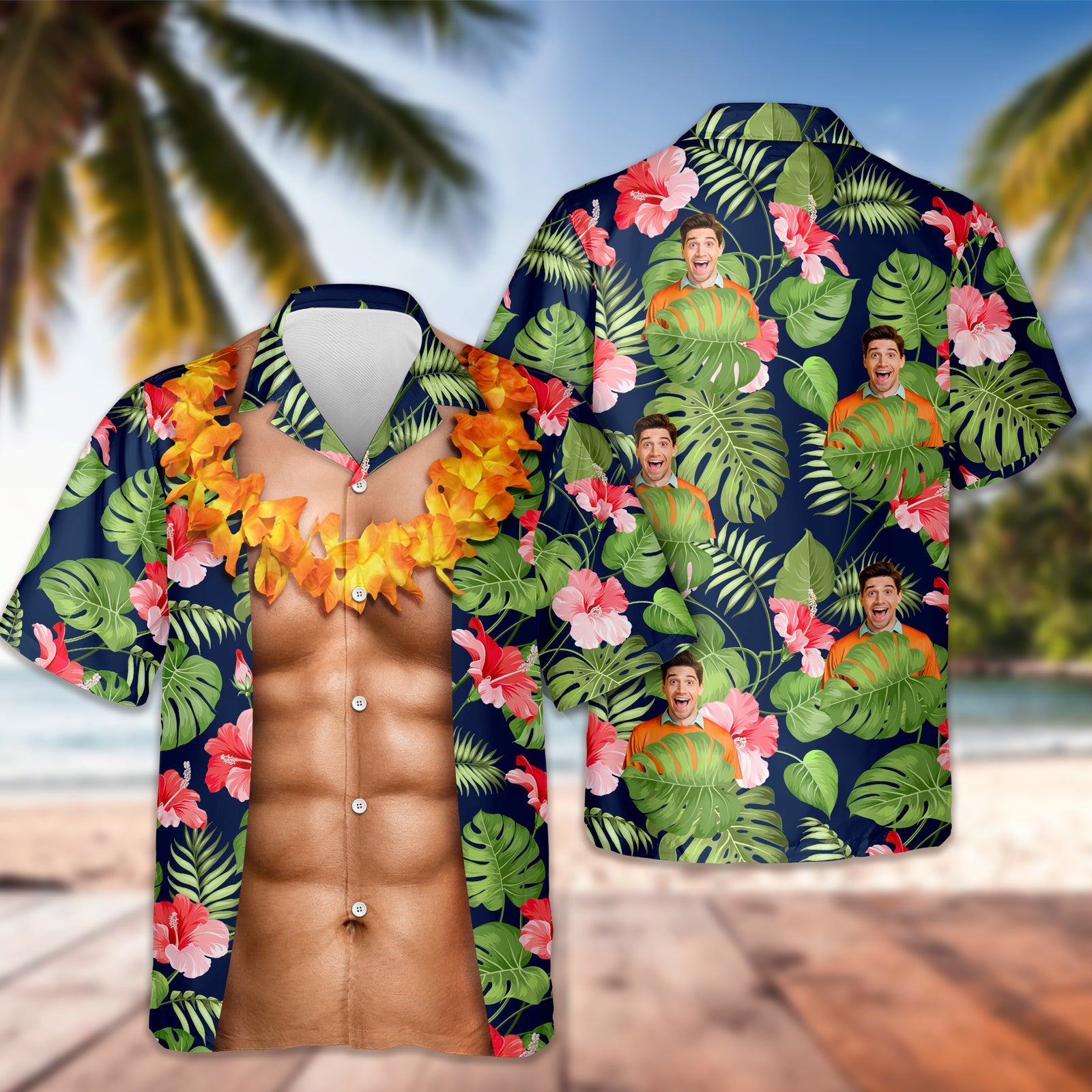 Custom Photo Funny Abs Hawaii Shirt TH10 169871