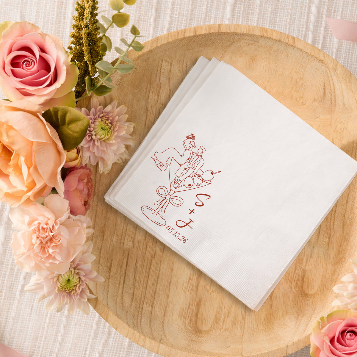 Personalized Wedding Napkins for Engagement Party, Bridal Shower & Wedding Decor, Wedding Reception Napkins HA75 921174