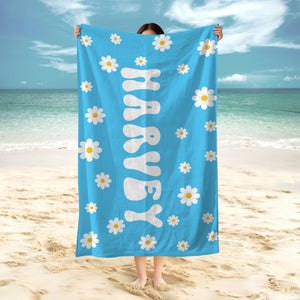 Custom Name Daisy Beach Towel For Summer TH10 894167