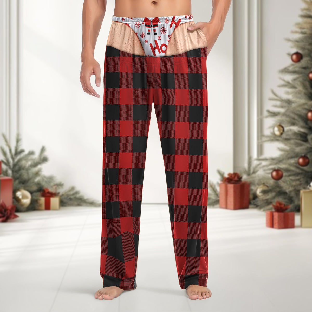 Personalized Funny Christmas Plaid Sweatpants Cheeky Christmas Gift LM32 670123