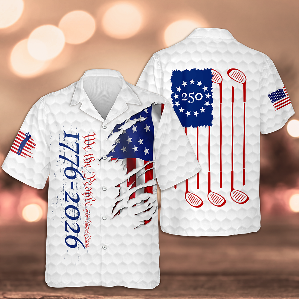 America Golf Hawaii Shirt, 1776-2026 Patriotic, USA Flag Hawaii Shirt Gift for Golf Lovers TH10 169855