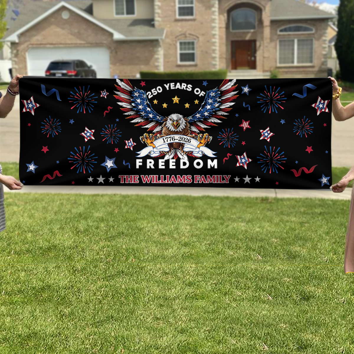 Personalized Family Name 250 Years Of Freedom America Banner HA75 920896