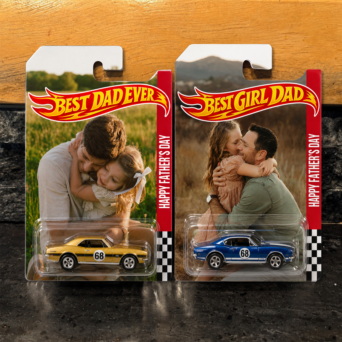 Custom Dad & Kids Photo Best Dad Ever Wheels - Personalized Father’s Day Keepsake CH07 911684