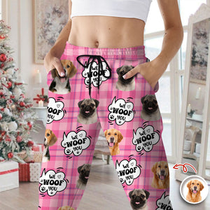 Custom Photo I Woof You - Personalized Sweatpants Gift For Dog Lovers HO82 894388
