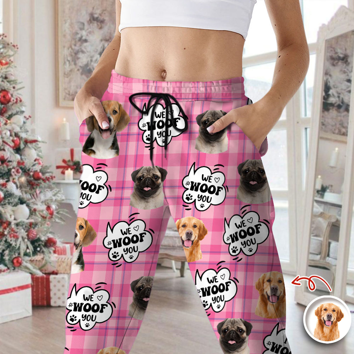 Custom Photo I Woof You - Personalized Sweatpants Gift For Dog Lovers HO82 894388