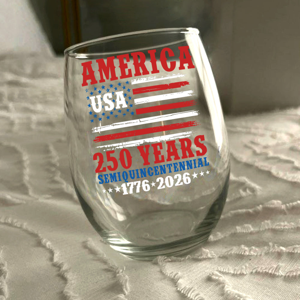 America 250 Years Semiquincentennial Wine Glass TH10 894673