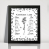 God Says You Are Christian Gift Toile De Jouy Birth Flower - Personalized Picture Frame TH10 894795