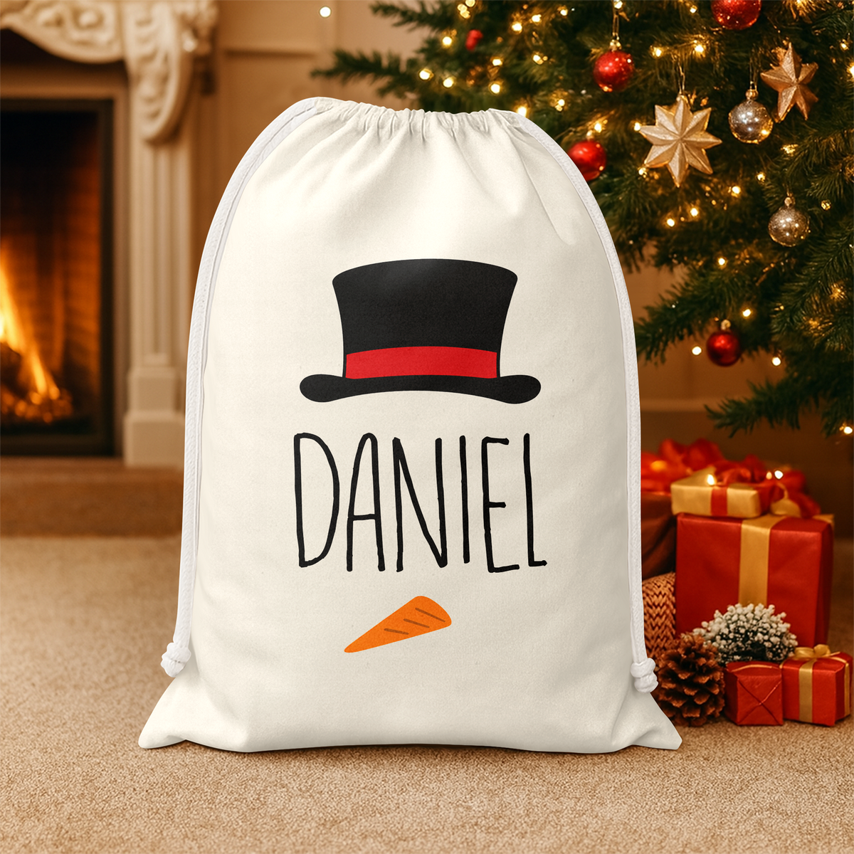Personalized Character Christmas Sack, Custom Holiday Gift Bag LM32 670483