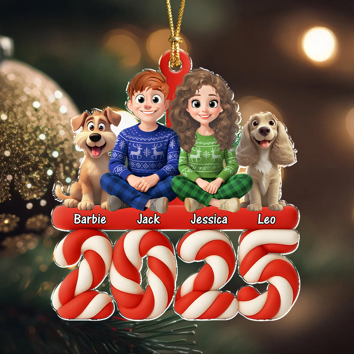 Family Marshamallow Acrylic Ornament Personalized Gift For Dog Lovers HO82 900130