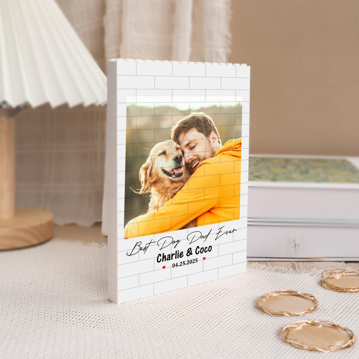 Custom Photo Best Dog Dad, Dog Mom Ever Building Block TH10 898851