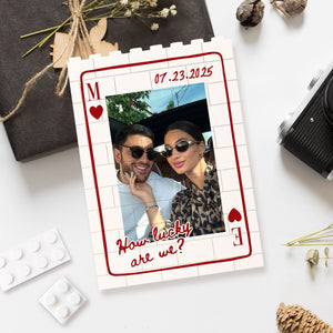 Personalized Couple Photo Playing Card Puzzle Building Brick Blocks LM32 899173