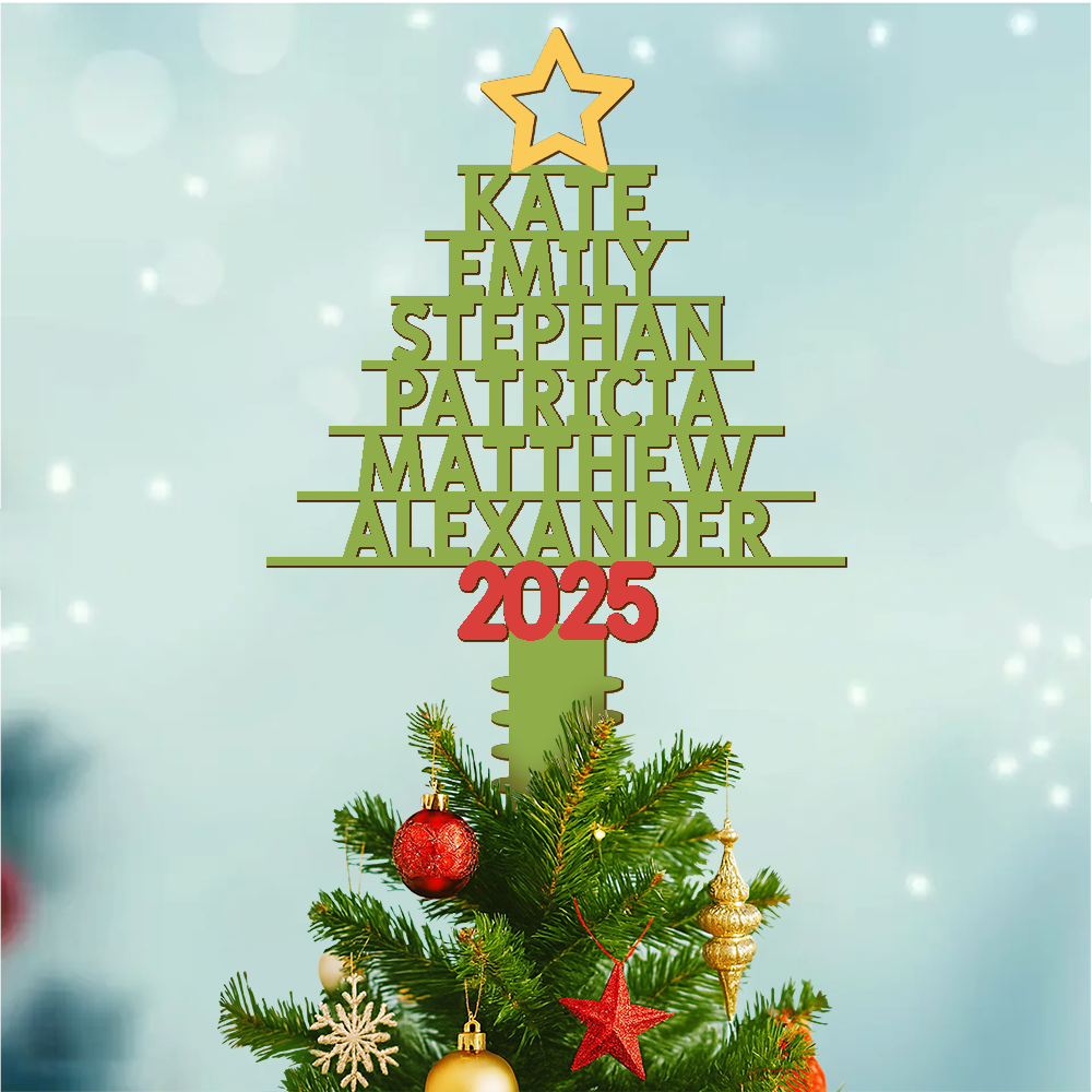 Custom Family Name Christmas Tree Topper For Christmas Holiday CH07 896852