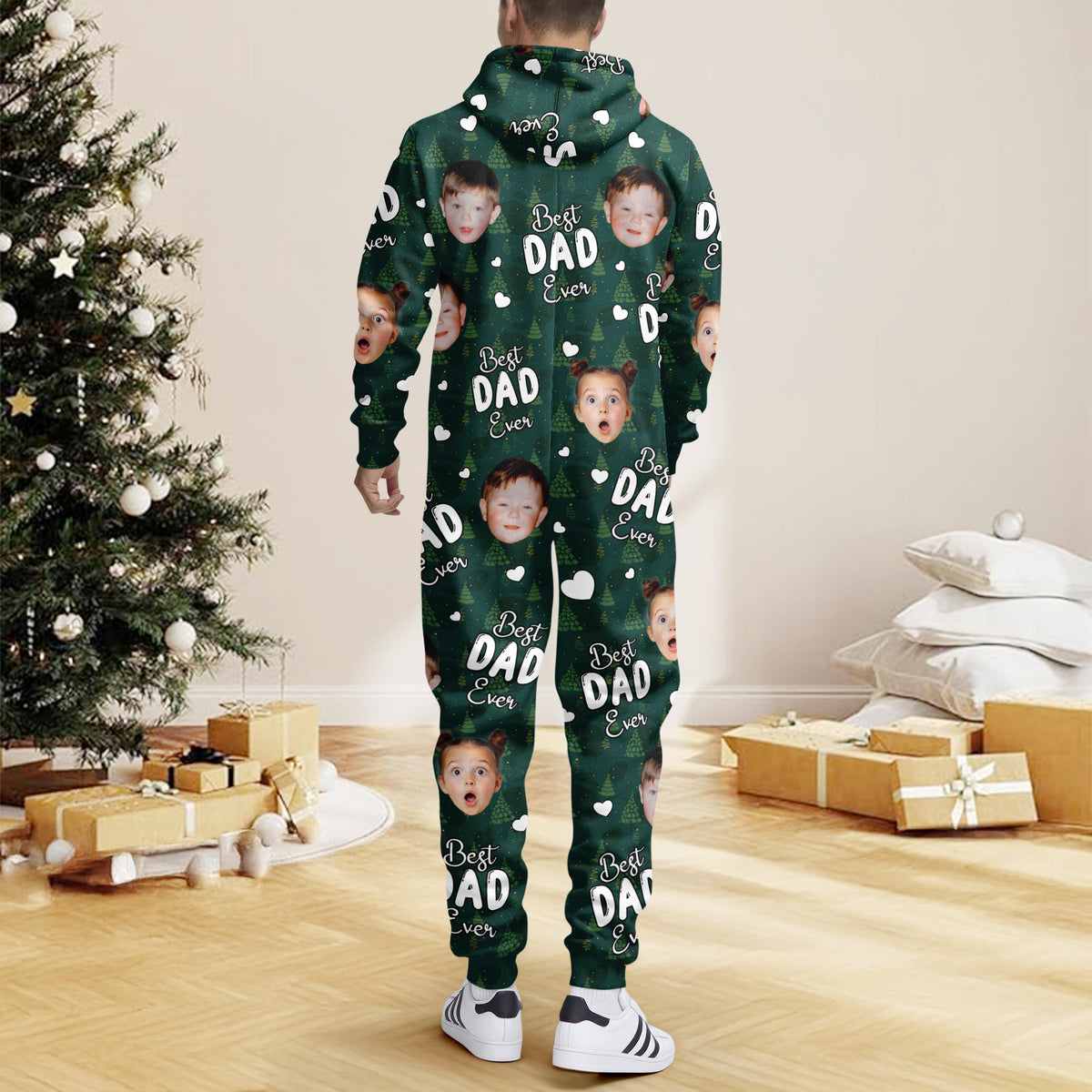 Custom Face Cute Best Dad, Mom Ever Christmas Onesie Pajamas LM32 897285