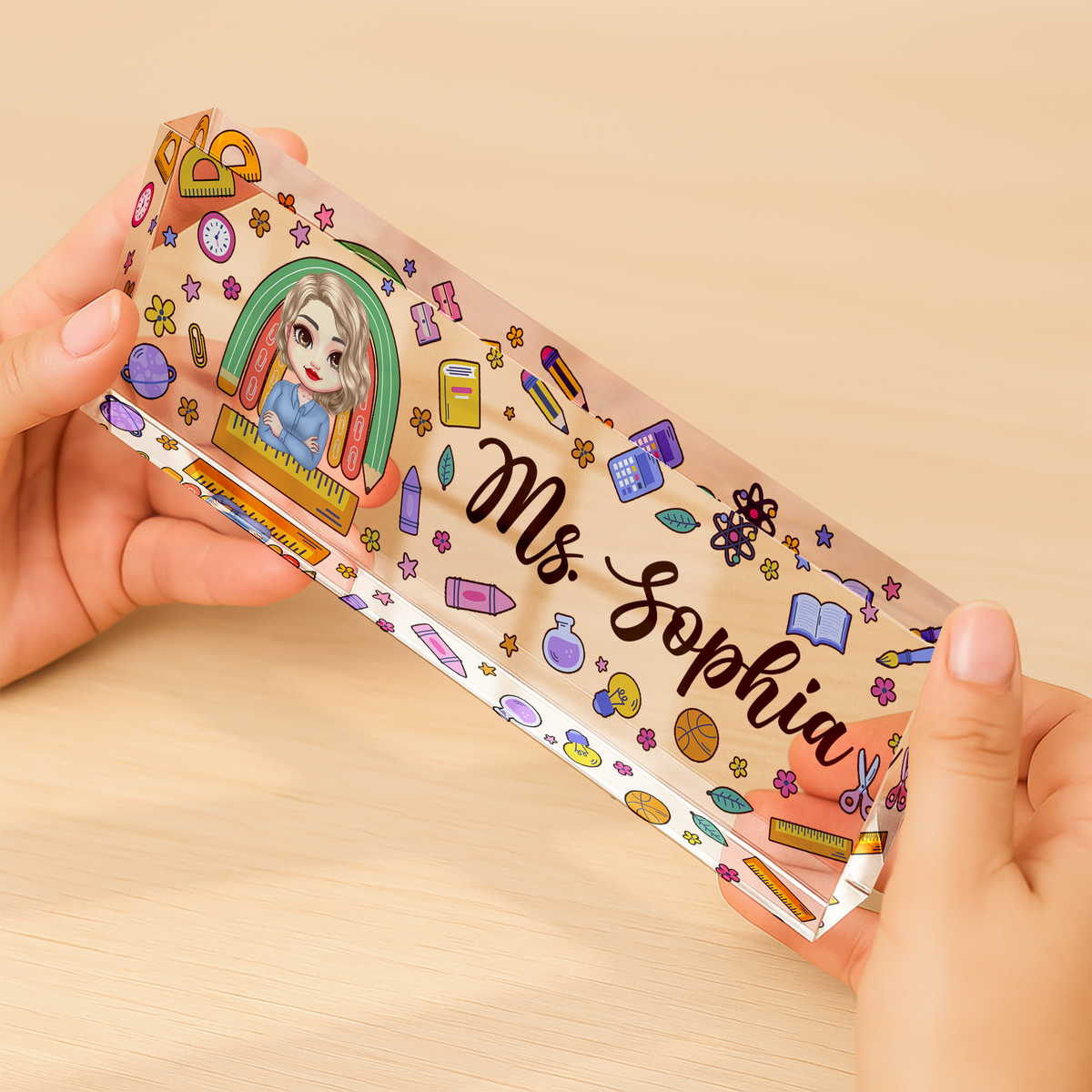 Personalized Teacher Acrylic Desk Name Plate Gift for Teacher HA75 892622