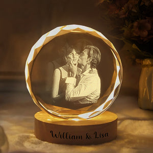 Custom Couple Photo Engraved Crystal Photo With Light HA75 898204