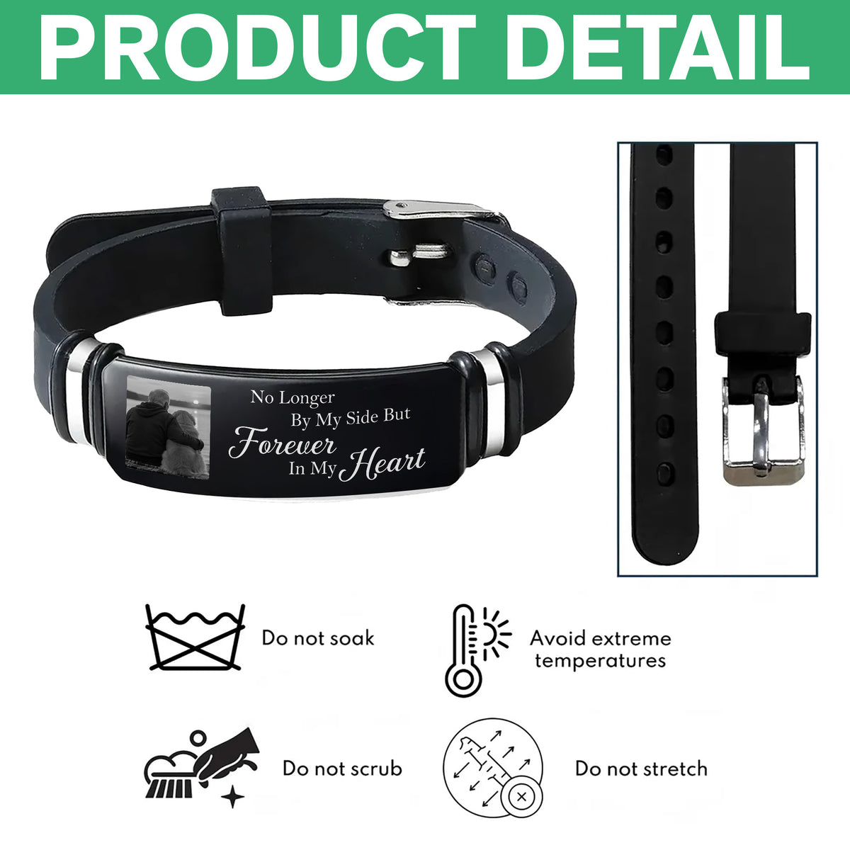 Custom Photo And Name Memorial Wristband In Loving Memory Gift LM32 669625