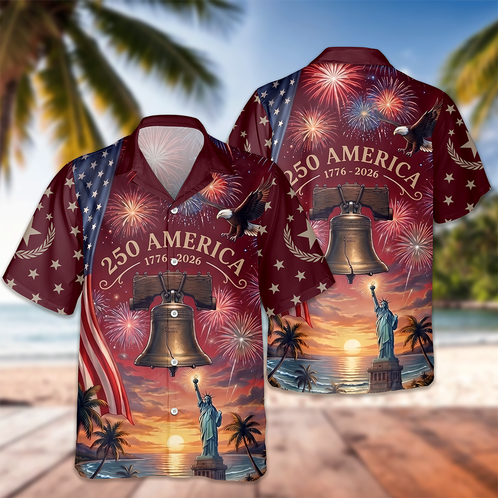 Personalized US 250th Anniversary 1776-2026 Liberty Bell Patriotic Hawaiian Shirt LM32 669359