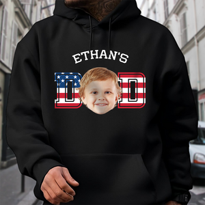 Custom Photo Kid - Kid's Dad US Flag Dark Shirt HA75 892426