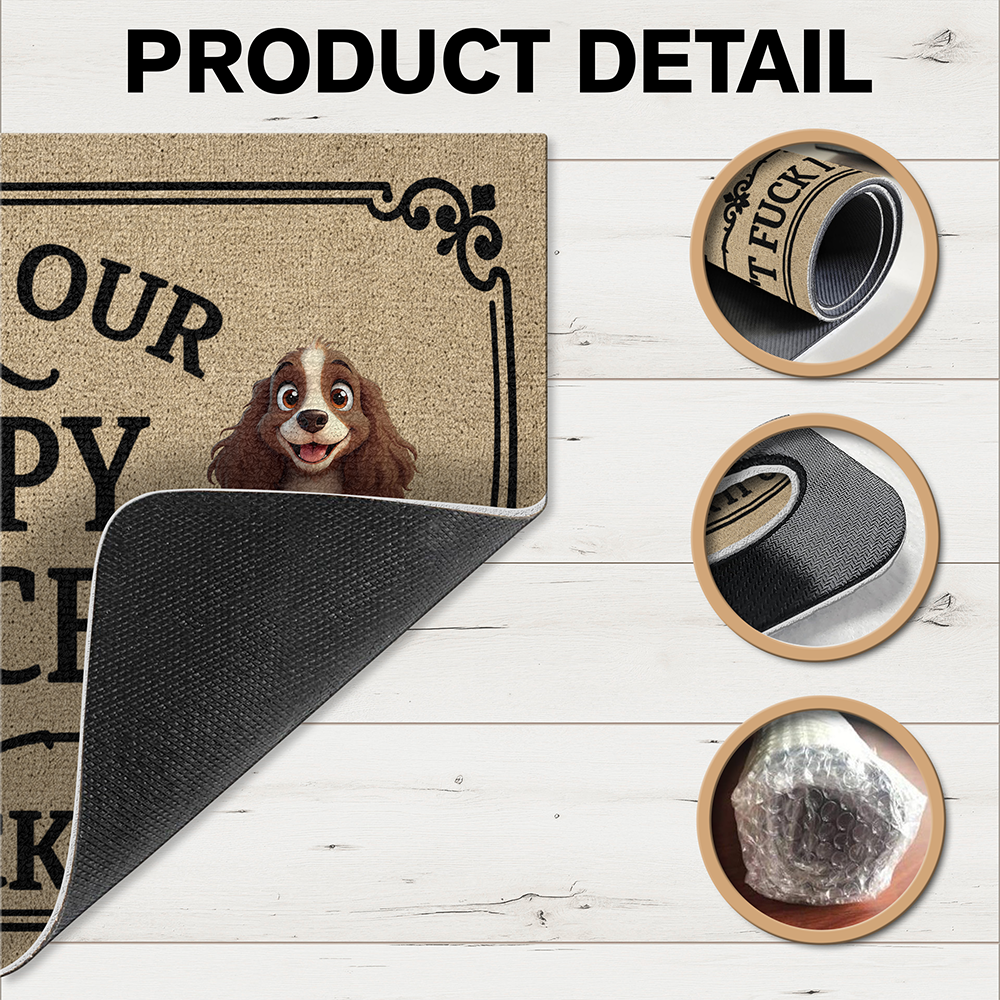 Personalized This Is My Happy Place Welcome Doormat Dog Lover Gift TH10 170487