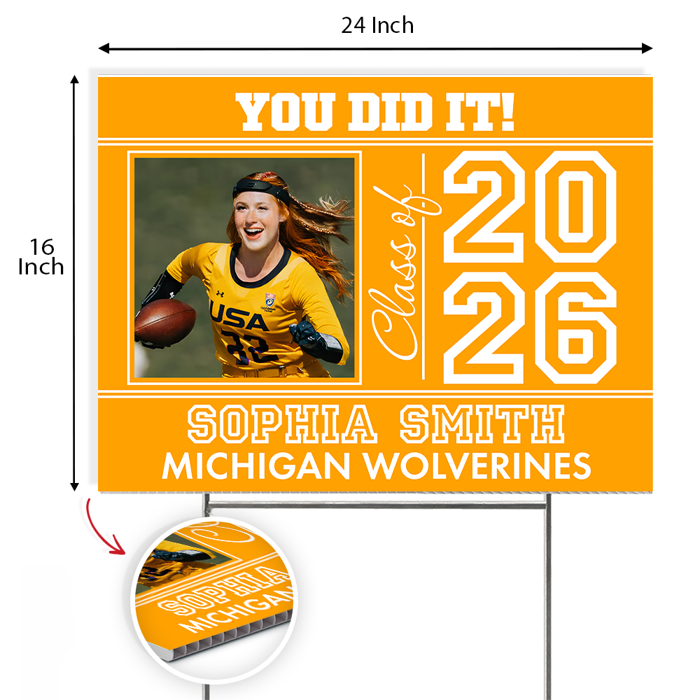 Custom Photo You Did It Graduation Yard Sign TH10 169023