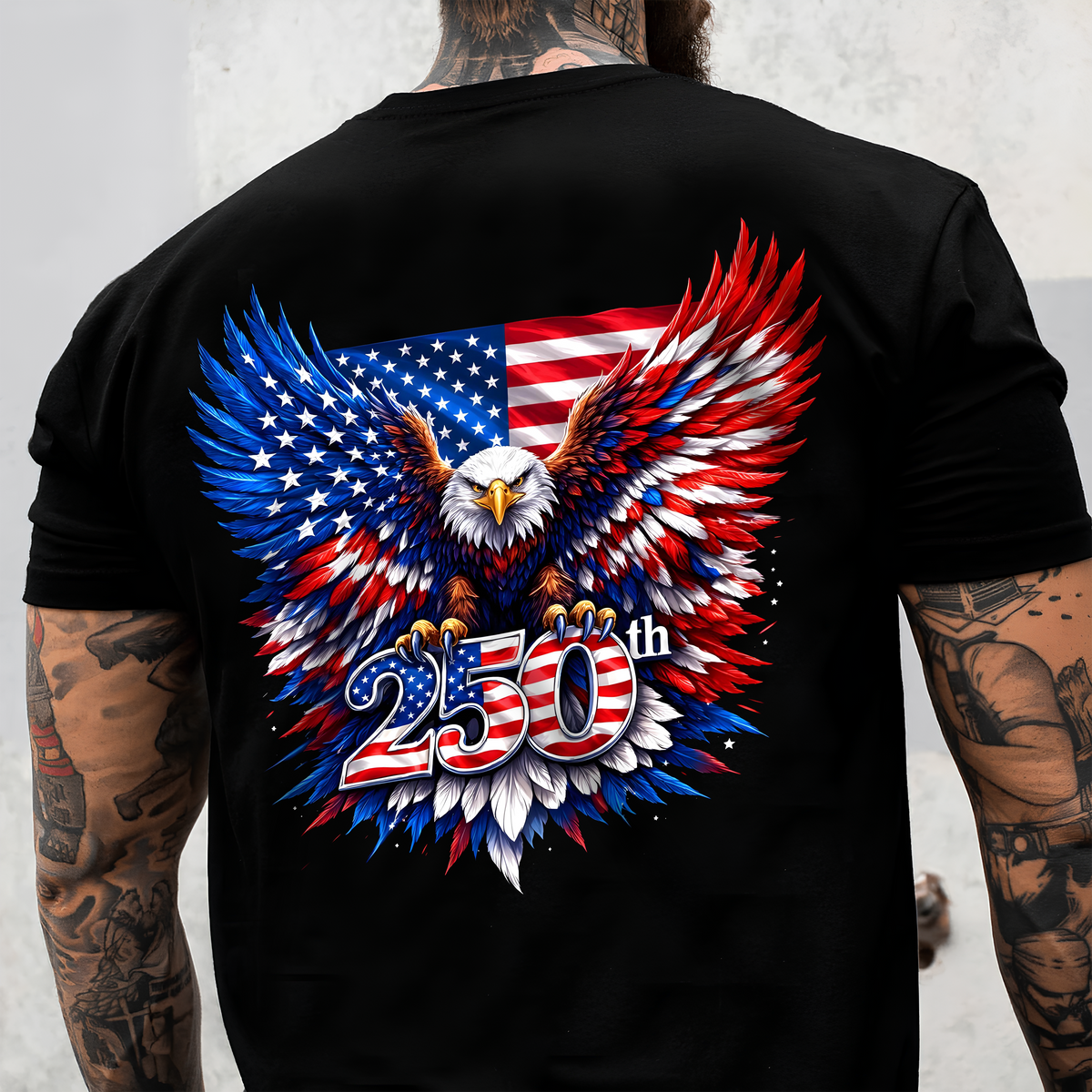 250 Years American 250th Anniversary Back & Front Shirt USA Flag We The People Dark Shirt CH07 910954