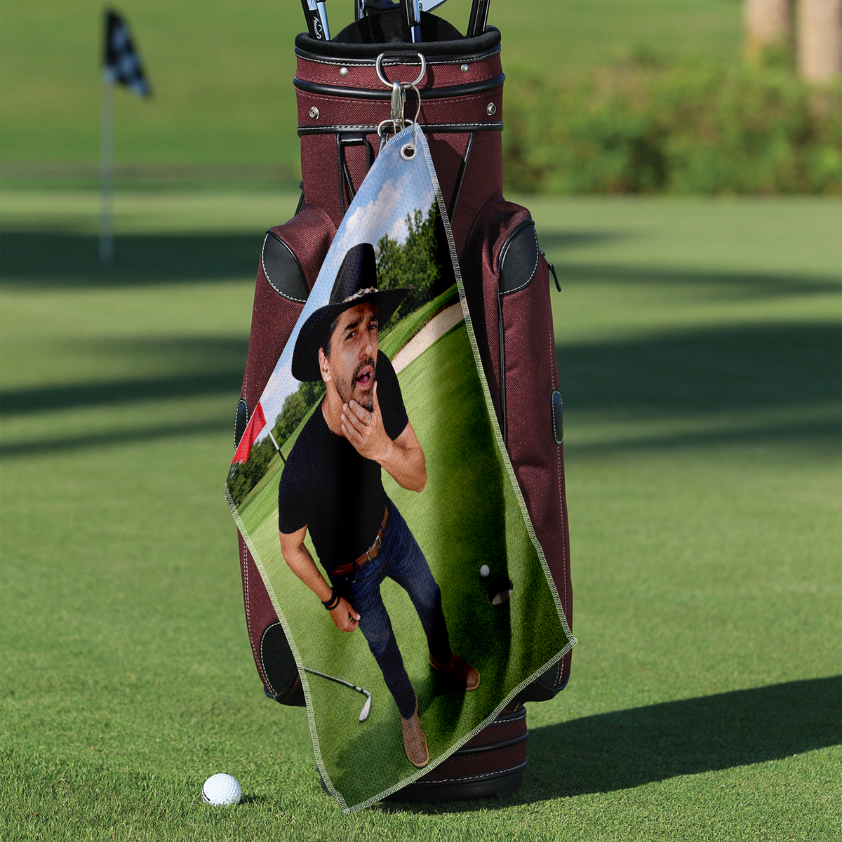 Custom Photo Golf Towel - Funny Gift for Dad, Husband, Golfer HO82 902170