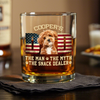 Custom Photo Dog Dad The Man The Myth American Flag Dad Rock Glass HA75 892272