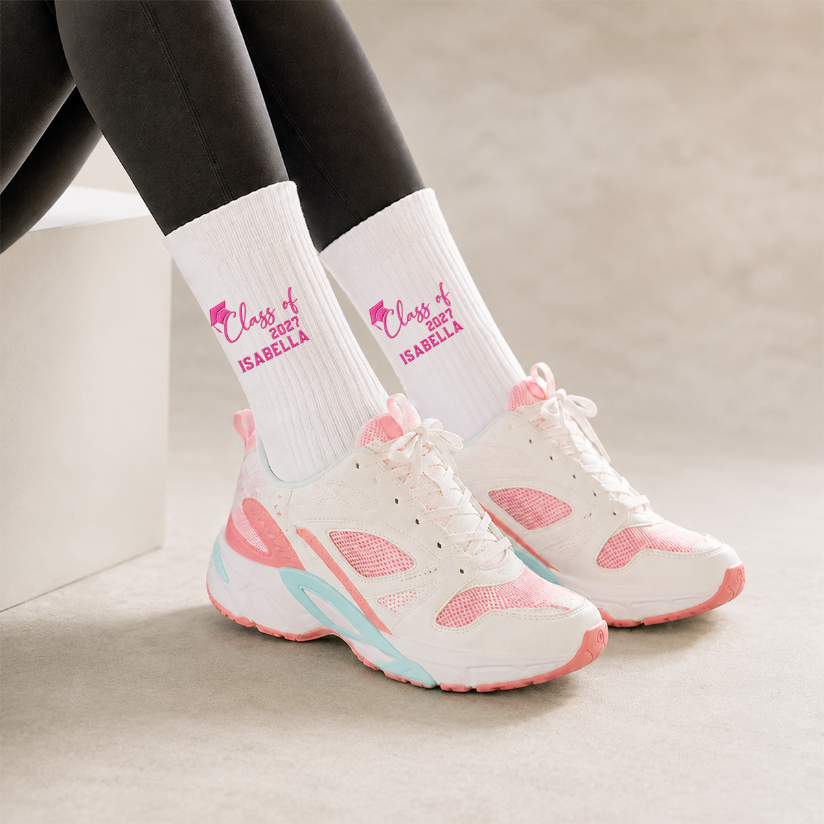 Personalized Class Of 2027 Graduation Embroidered Socks HA75 922168