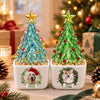 Custom Dog Cat Photo Christmas Wreath Mini Ceramic Pot With Glass Christmas Tree HO82 903626