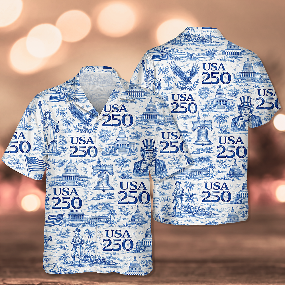 America 250th Anniversary Toile De Jouy Style Hawaii Shirt CH07 910426