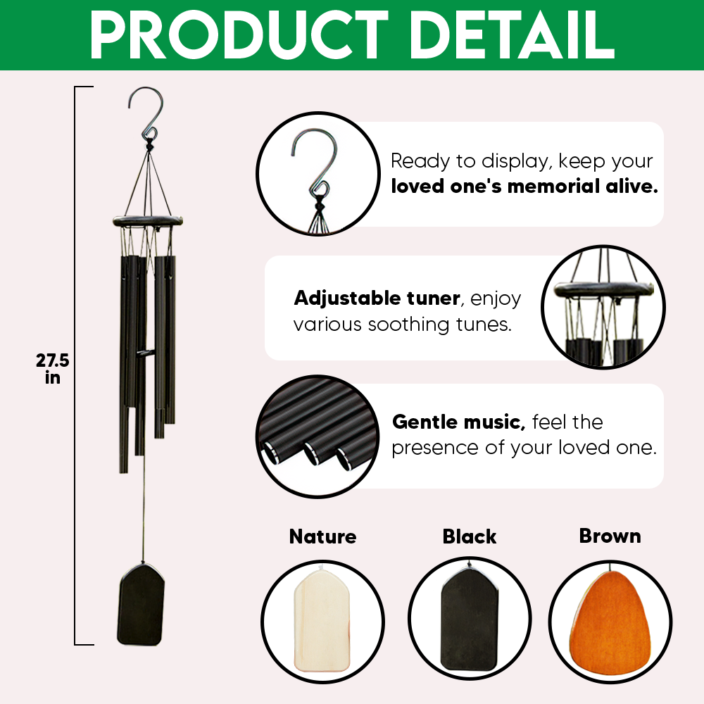 Personalized Memorial Wind Chimes – Custom Name & Dates Remembrance Gift for Loss of Loved One LM32 669527