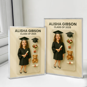 Custom Figure Acrylic Block Plaque, Unique Keepsake, Graduation Gift Female Version HA75 892334