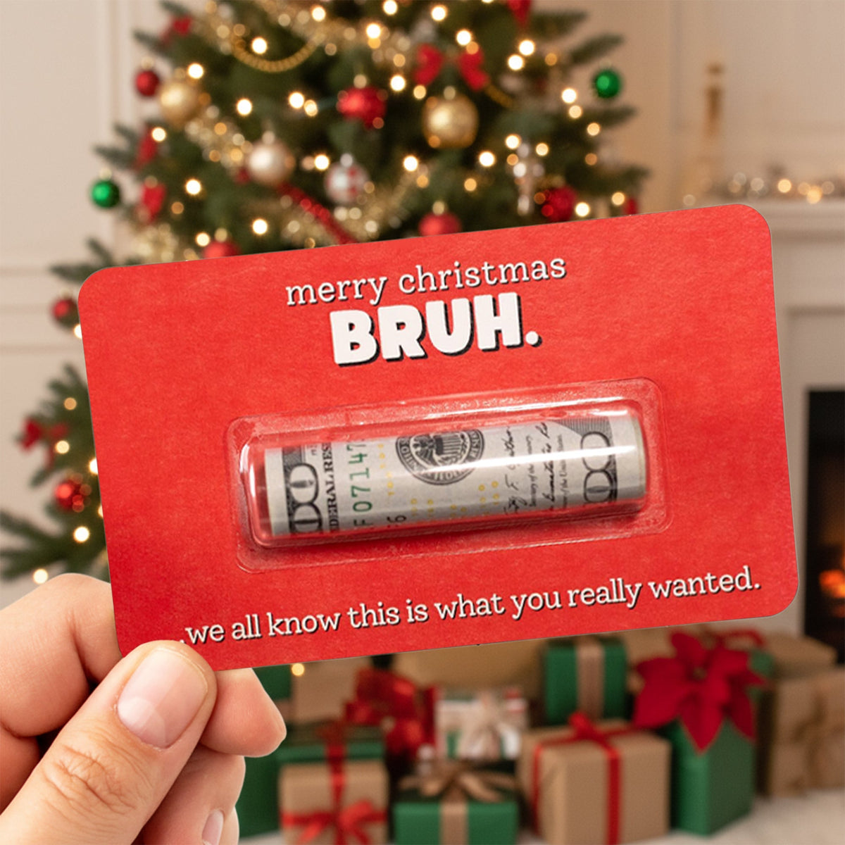 Personalized Gift Merry Christmas BRUH Money Holder Card LM32 897325