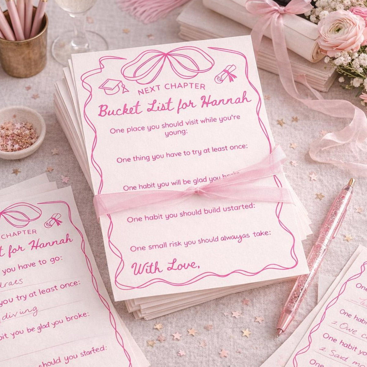 Graduation Wishes Cards for Girls - Bucket List Cards HO82 902232