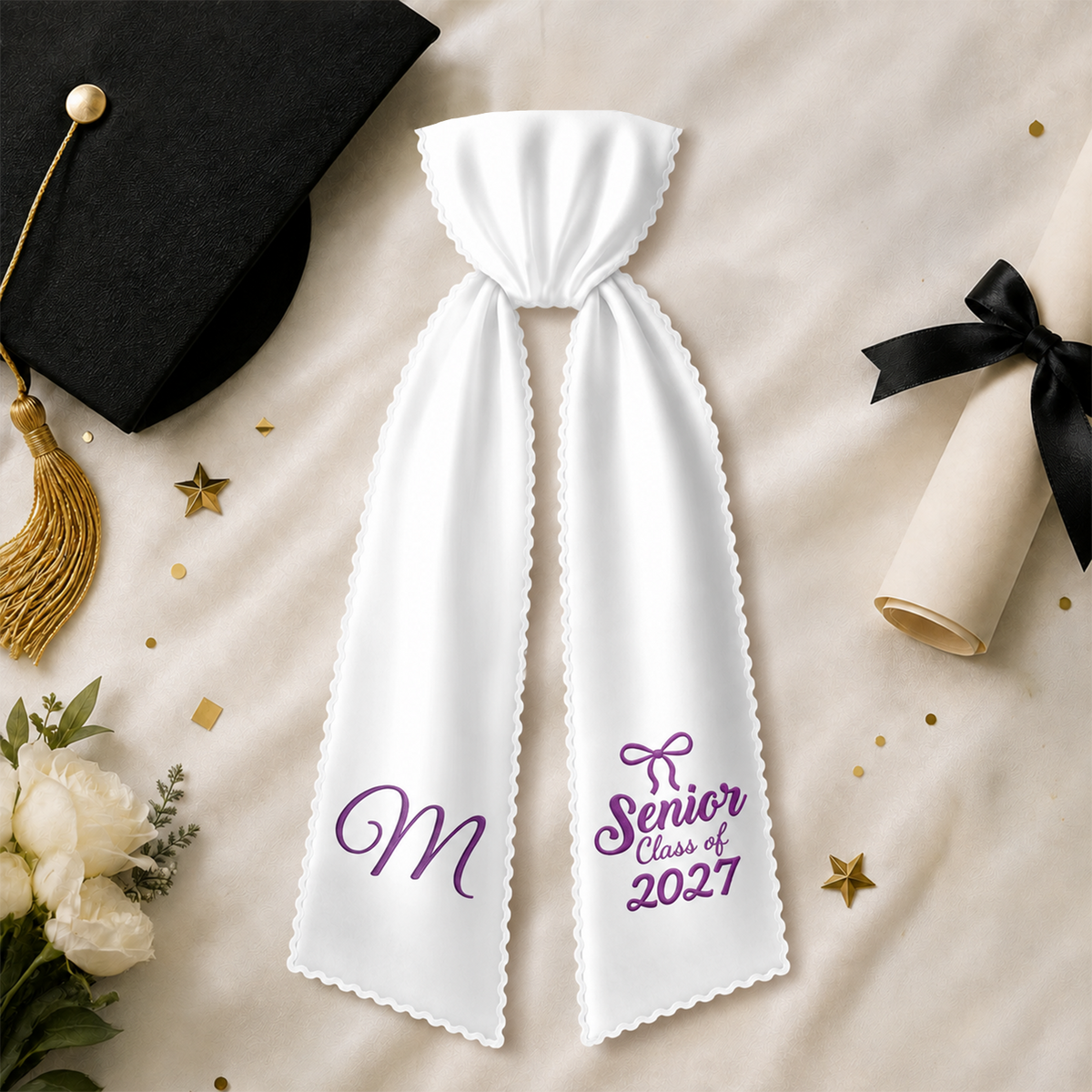 Personalized Custom Name Senior Class Of 2027 Embroidered Wreath Sash TH10 170971