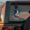 Personalized USA 250 Years Anniversary Patriotic Dog Portrait Car Window Decal LM32 897955