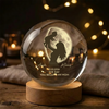 Personalized Mom Hugging Kid, The Day You Became My Mom Engraved Crystal Ball LED Night Light - Mother's Day Gift for Mom HO82 901458