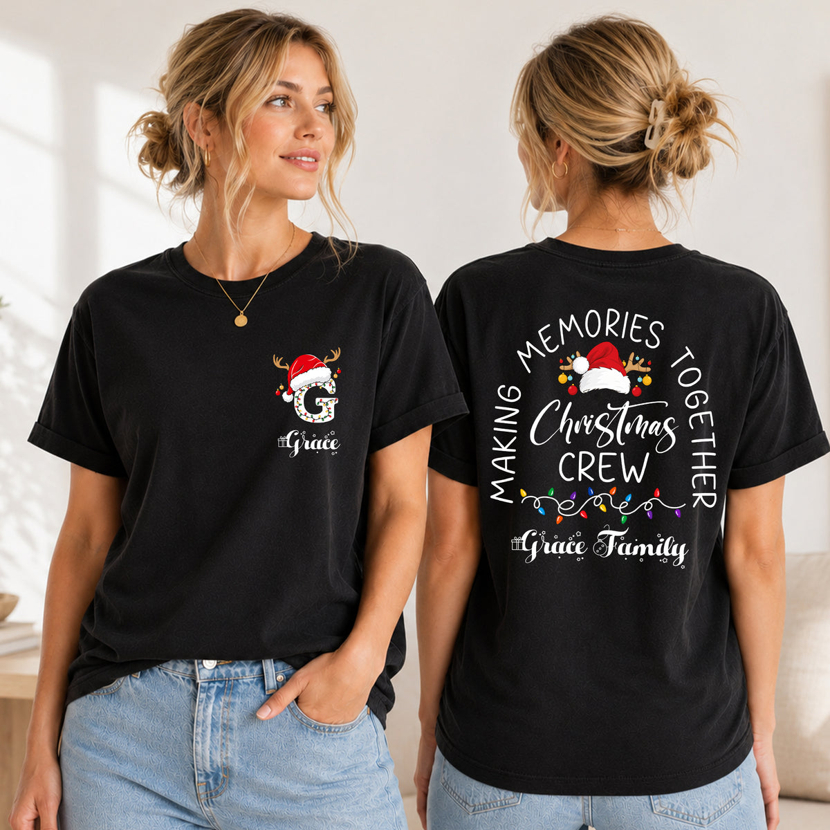 Custom Family Christmas Front & Back Comfort Shirt HA75 920110