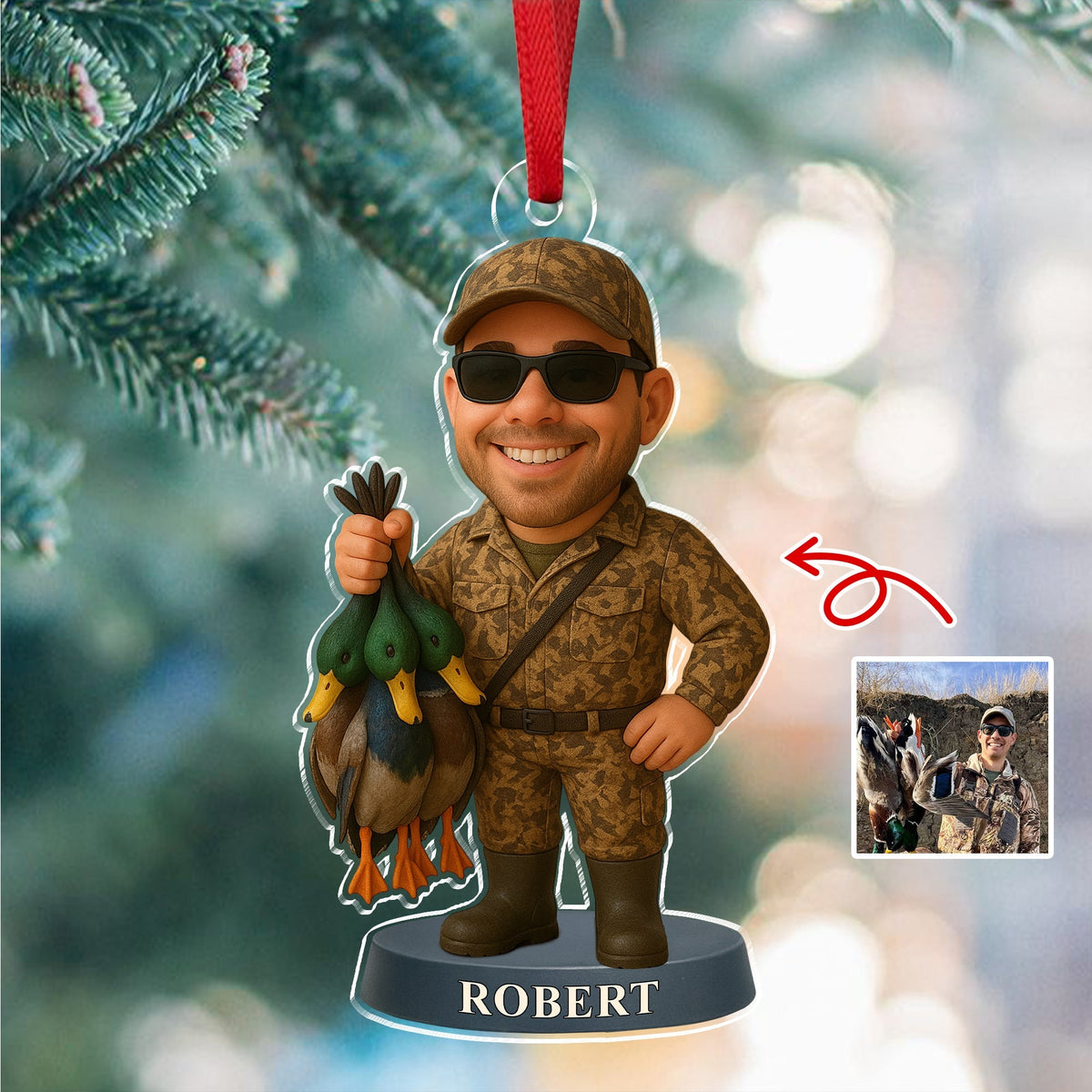 Custom Photo Hunting 3D Effect Figure Art Acrylic Ornament For Duck Hunter HA75 898122