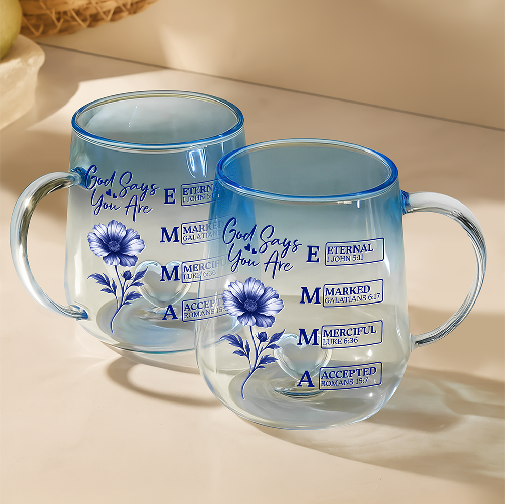 Personalized Name With Birth Flower Pink Gradient Glass Mug - Gift For Mom, Sister, Grandma, Mother's Day HO82 901792