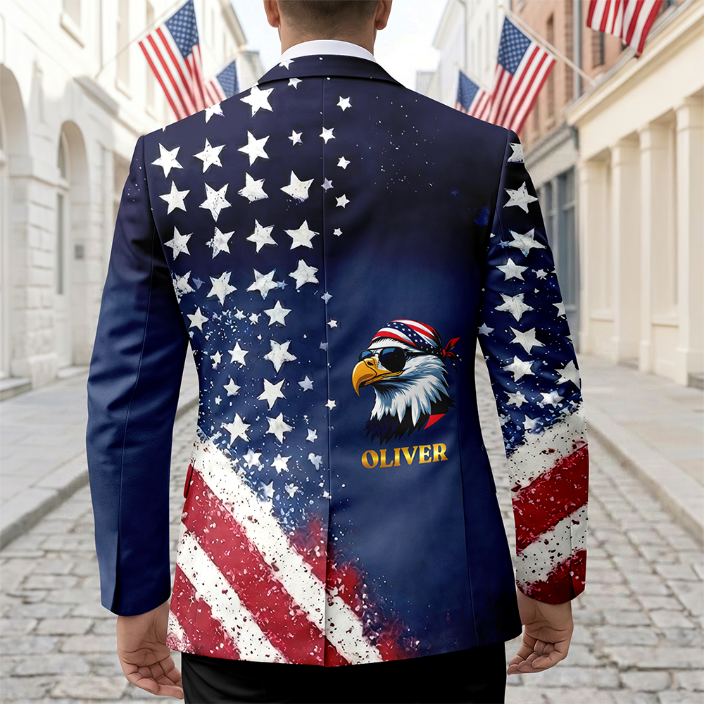 Custom Name American Pride Patriotic 250th Anniversary Eagle Men's Suit HO82 902062