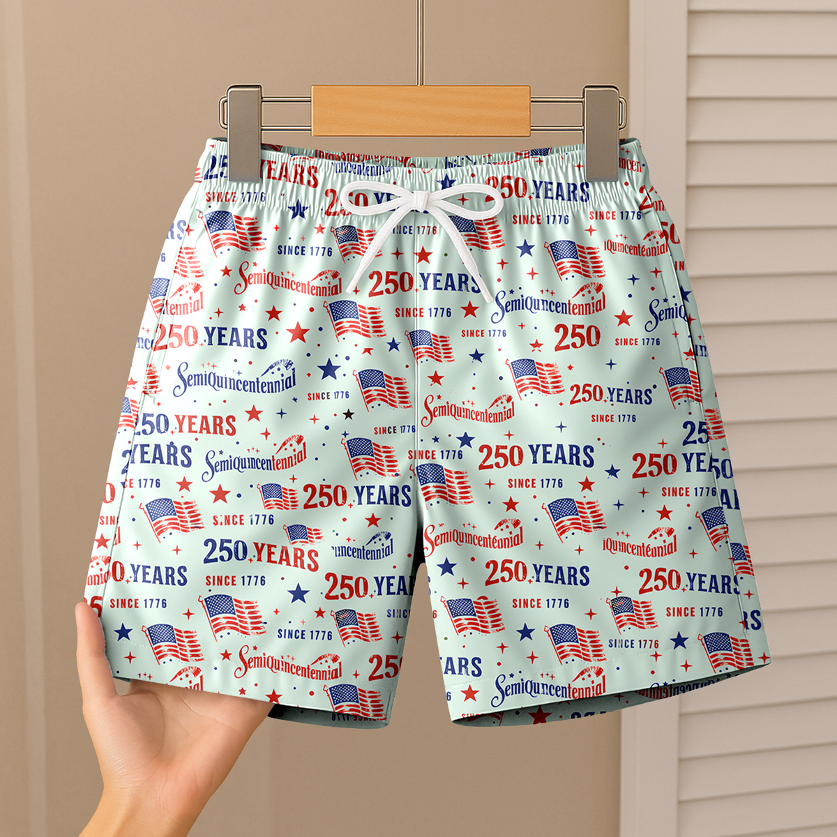 Personalized America 250 Semiquincentennial Beach Short TH10 169247