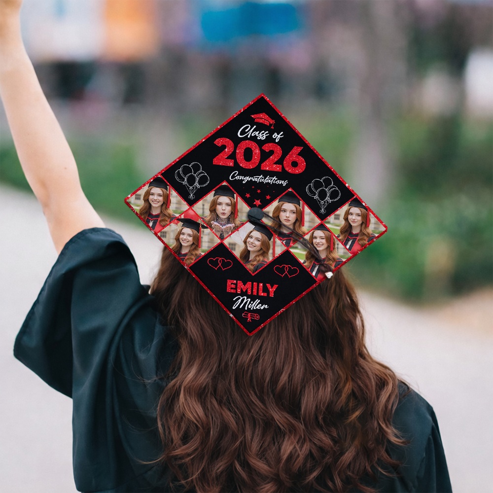 Custom Photo Class Of 2026 Congratulations Graduation Cap Topper, Gift for Graduation HA75 920816