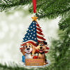 Custom Cute 3D Dog US Flag Christmas Tree Acrylic Ornament For Dog Lovers HA75 898066