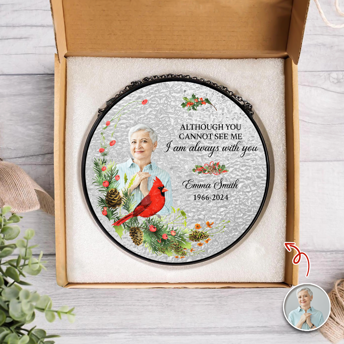 Custom Photo I Am Always With You Stained Glass Suncatcher LM32 897501