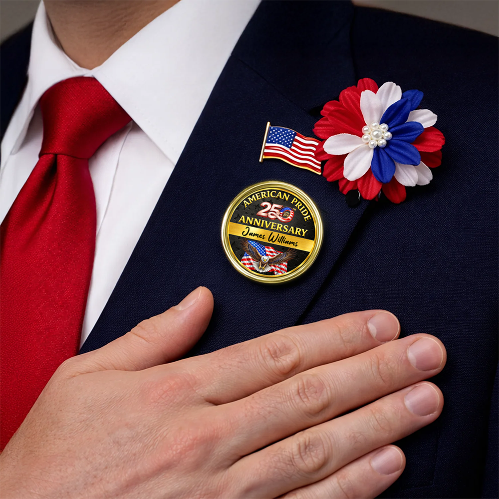 Custom Name American Pride 250th Anniversary 1776-2026 Keepsake Patriotic Lapel Pin LM32 899577