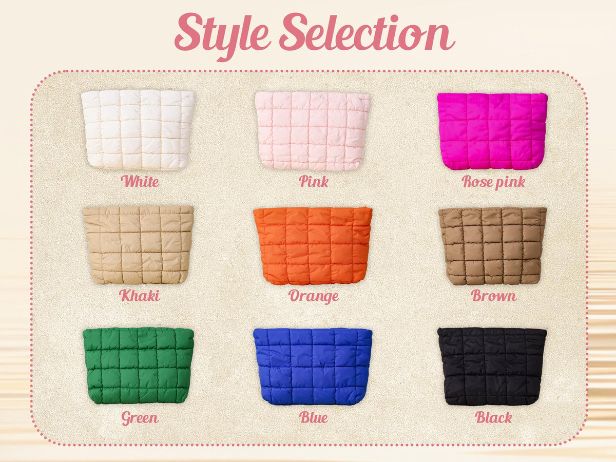 Personalized Name Quilted Nylon Makeup Bag- Gift For Mom, Girlfriend, Women, Bridesmaid Gift LM32 899545